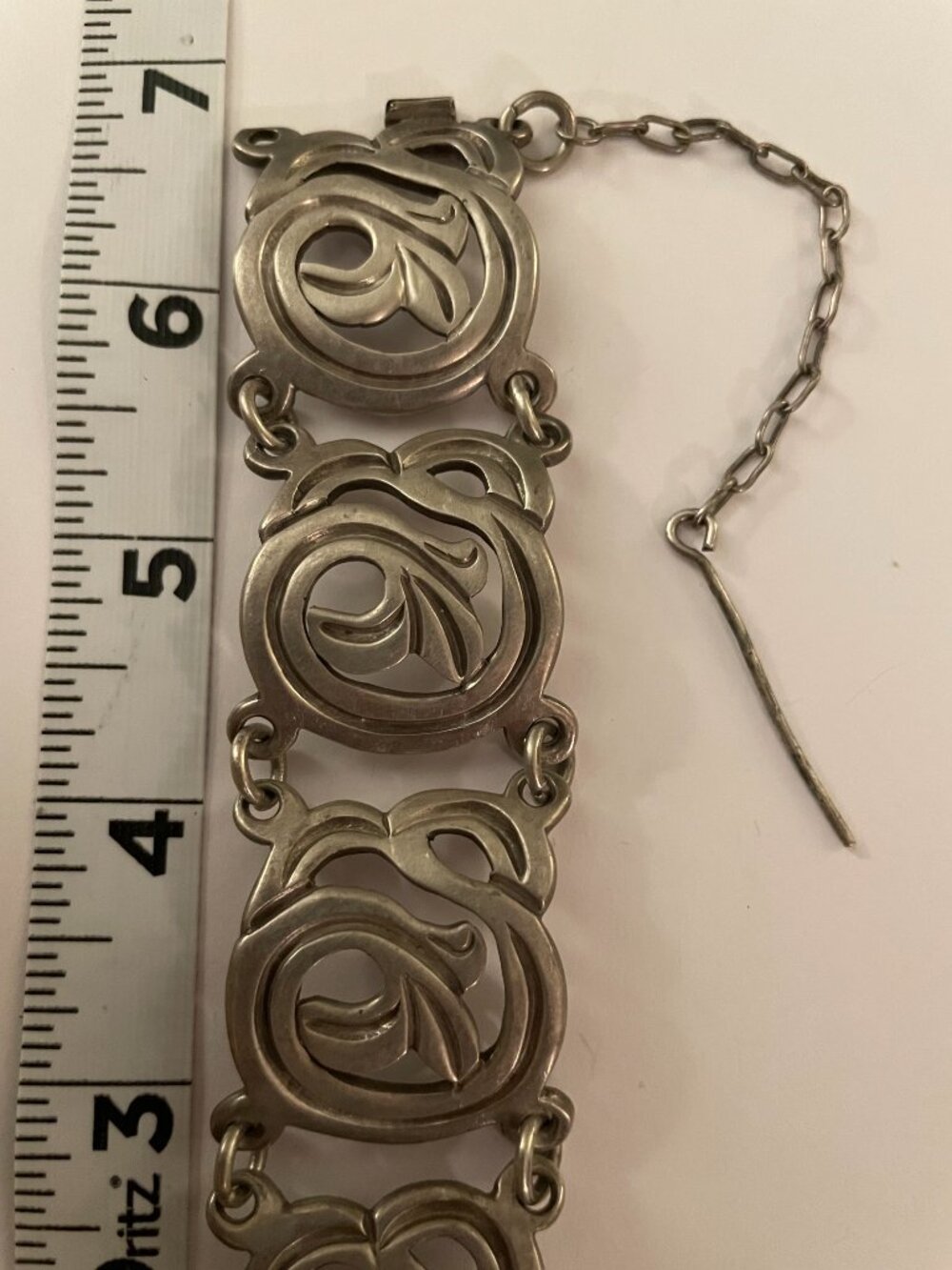 Vintage Sterling Silver Bracelet Taxco 980 62 grams RARE 7" 1930-40s 98% Silver - Picture 11 of 13